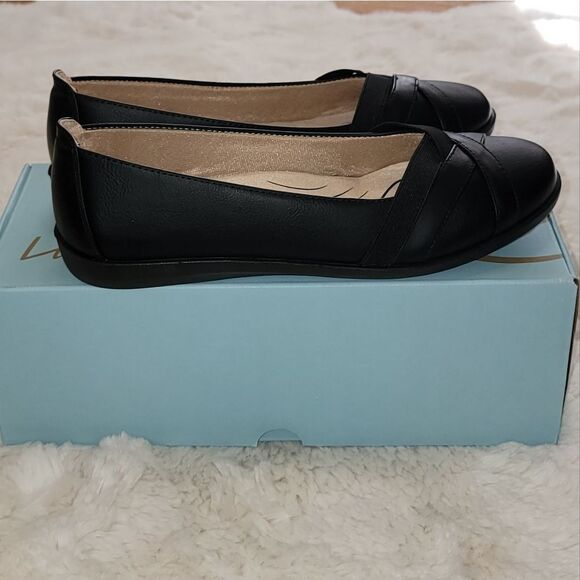 NIB LifeStride Northern Black Slip-on Flat Shoes w Active Arch Tech Size 9.5 - Picture 7 of 14
